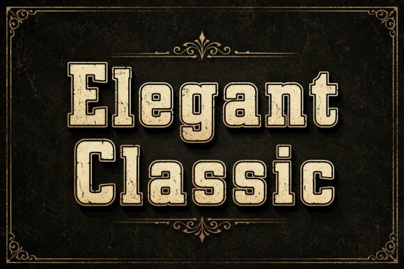 Elegant Classic: Bold Vintage Slab Serif with Rugged Appeal