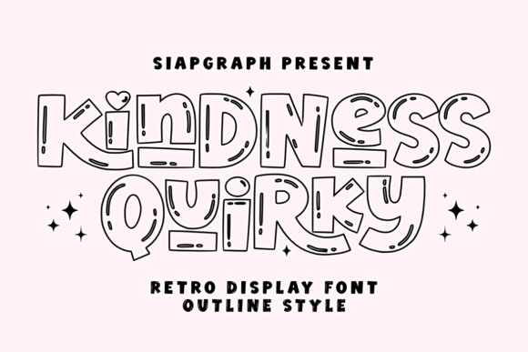 Kindness Quirky Outline: A Retro Font for Playful Brands